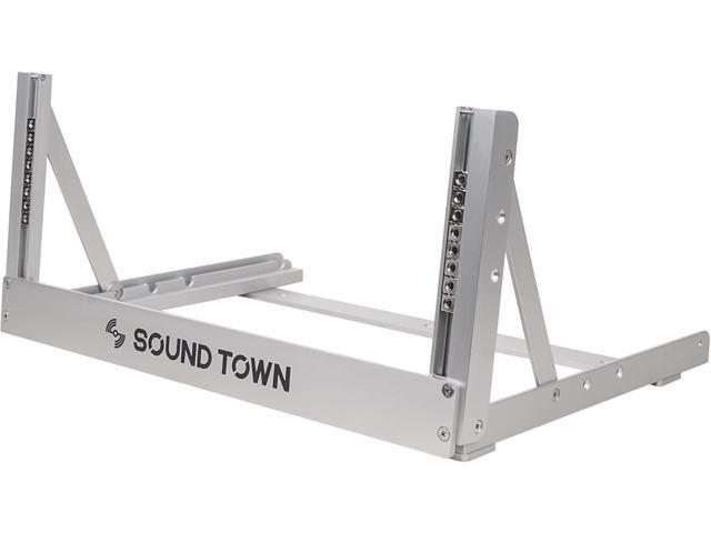 Sound Town 4U Aluminum 2-Post Desktop Open-Frame Rack, Angle Adjustable, for Audio/Video, Network Switches, Routers, Patch Panels (2PF-4A)
