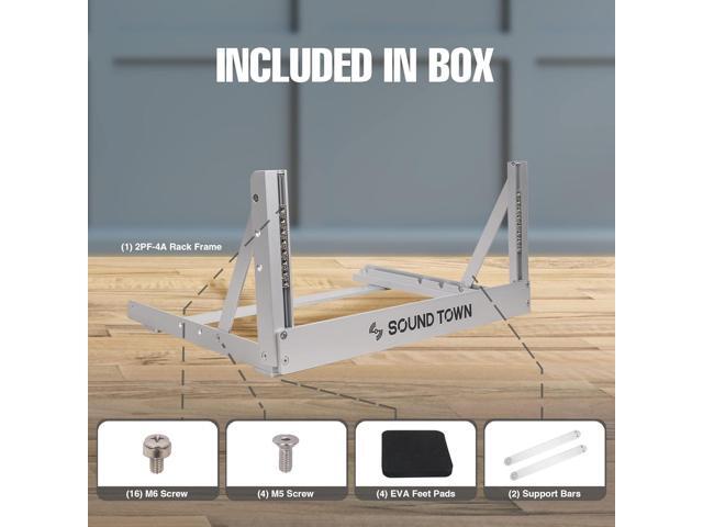 Sound Town 4U Aluminum 2-Post Desktop Open-Frame Rack, Angle Adjustable, for Audio/Video, Network Switches, Routers, Patch Panels (2PF-4A)