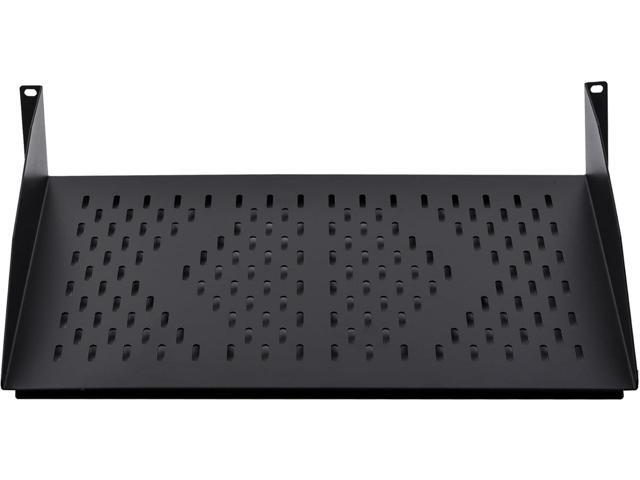 RackPath 2U Cantilever Universal Rack Shelf - 14in Deep Rackmount Shelf for 19 AV/Network Equipment Racks 55lbs Capacity - 2 Pack
