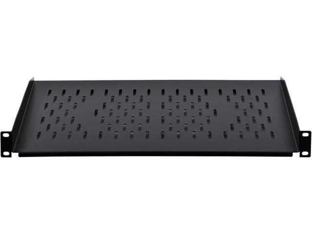 RackPath 1U Cantilever Universal Rack Shelf - 10in Deep Rackmount shelf for 19 AV/Network Equipment Racks 55lbs Capacity - 2Pack