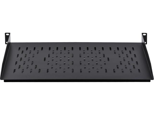 RackPath 1U Cantilever Universal Rack Shelf - 10in Deep Rackmount shelf for 19 AV/Network Equipment Racks 55lbs Capacity - 2Pack