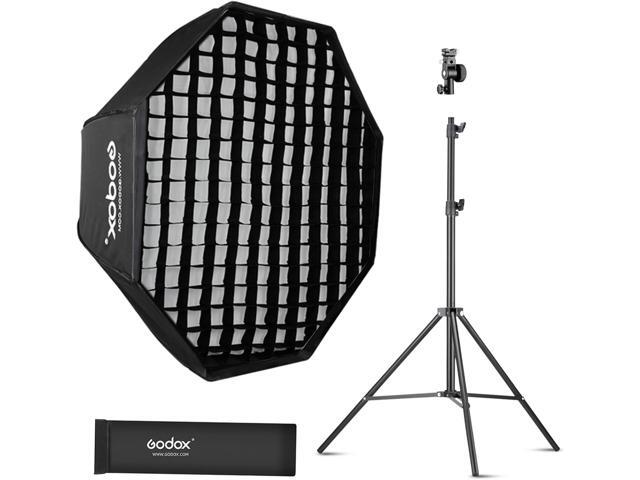 Godox 31.5' / 80cm Octagon Reflective Umbrella Grid Softbox 2m Light Stand Type-E Hot Shoe Holder Bracket Kit Compatible Octobox for Studio Photo...