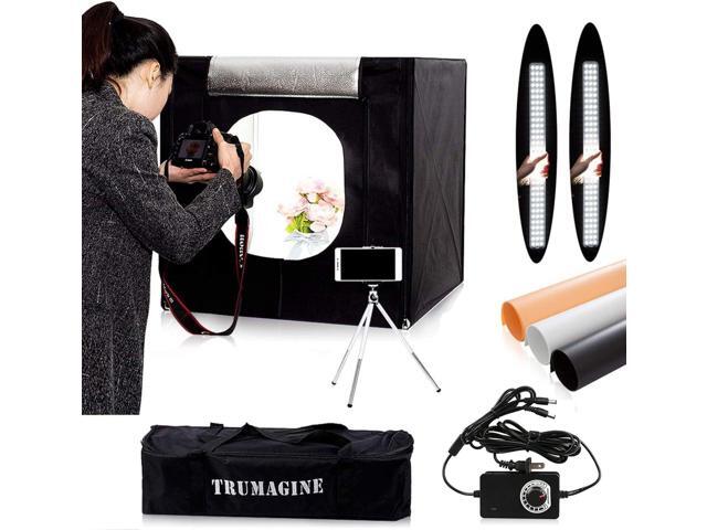 Photo Light Box Photography 24'x24'x24' Tabletop Dimmable LED Cube Shooting Tent Kit for White Studio Box Product Photographic Lighting Tents with...
