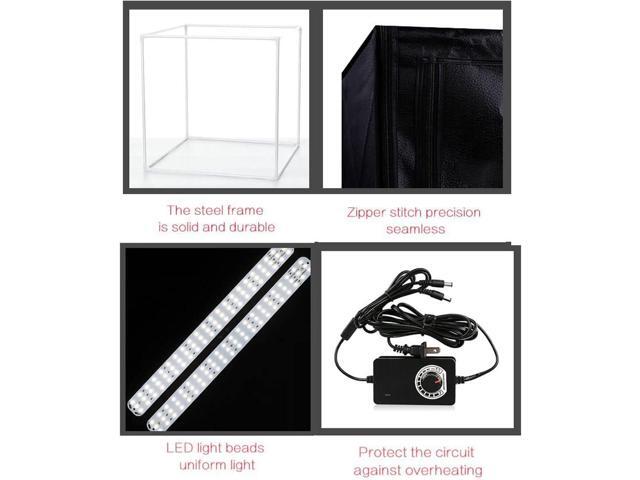 Photo Light Box Photography 24'x24'x24' Tabletop Dimmable LED Cube Shooting Tent Kit for White Studio Box Product Photographic Lighting Tents with...
