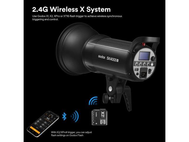 GODOX SK400II-V (New Upgrade) 400Ws Bowens Mount Photo Studio 2.4GHz GN65 Built-in LED Modeling Lamp 5600±200K Strobe Light Photography Lamp for...