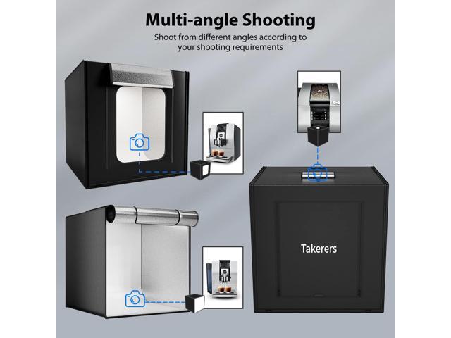 Takerers Photo Studio Light Box,39x39 Inch/100x100cm 210 LED Professional Photo Background Shooting Tent with 3 Stepless Dimming Light Panel,...