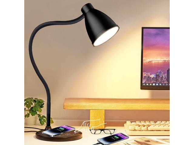 Photos - Chandelier / Lamp NOEL space Desk Lamp with USB Charging Port, Table Lamp Wireless Charger, Dimmable Do 
