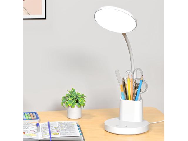 Photos - Chandelier / Lamp NOEL space comzler Small Desk Lamp for Kids, LED Desk Lamps with Pen Phone Holder, Wh 