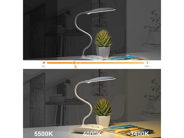 DEEPLITE Battery Operated Desk Lamp, LED Desk Light 3 Lighting Modes Stepless Dimming, Table Lamp 5W Touch Control Eye Caring, Flexible Gooseneck,...
