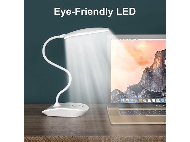 DEEPLITE Battery Operated Desk Lamp, LED Desk Light 3 Lighting Modes Stepless Dimming, Table Lamp 5W Touch Control Eye Caring, Flexible Gooseneck,...