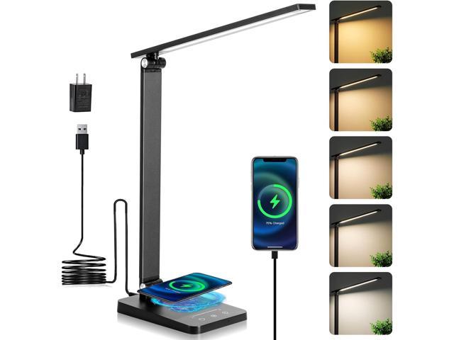 Photos - Chandelier / Lamp NOEL space Led Desk Lamp with Wireless Charger, USB Charging Port, 5 Color Modes Desk 