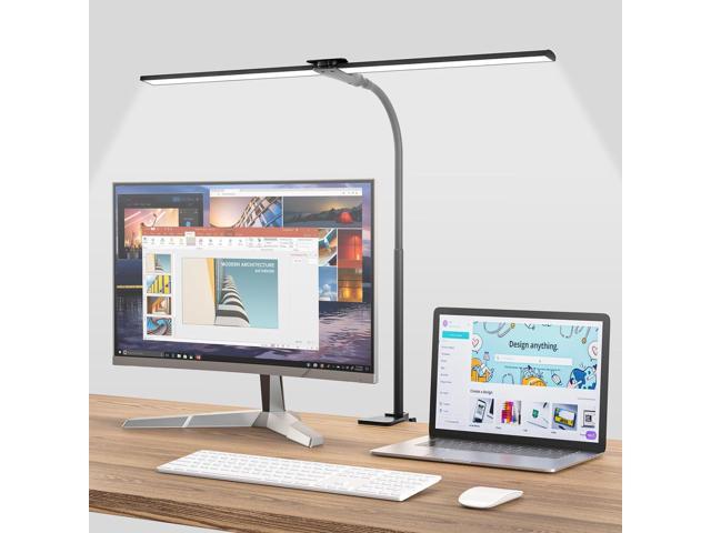 Photos - Chandelier / Lamp NOEL space LED Desk Lamp for Home Office, Bright Double Head Desk Lamp with Clamp, Di 