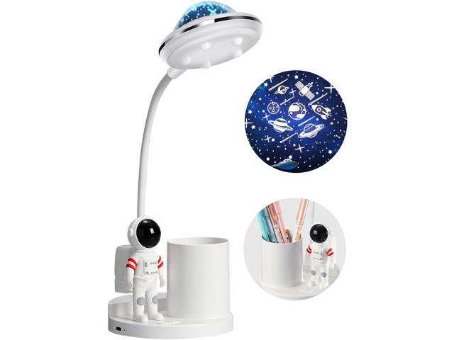 Astronaut Desk Lamp for Kids,Star Space Projector Galaxy Night Light,Eye-Care Reading Small Desk Lamps, with Pen Holder Spaceman Table Lamp,. photo