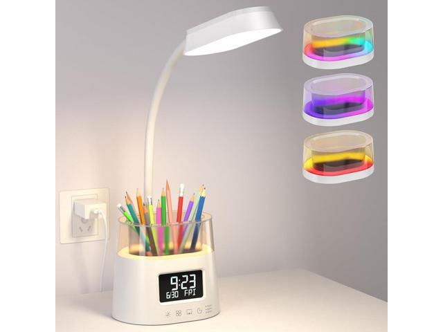 Photos - Chandelier / Lamp NOEL space Small LED Desk Lamp with Storage, RGB Desk Lamp for Kids, White Desk Lamps 