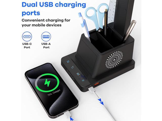 Small Desk Lamp for Home Office Bedroom, LED Desk Light with USB Charging Ports, Touch Table Lamps with Four Brightness Levels and 3-Way Dimmber...