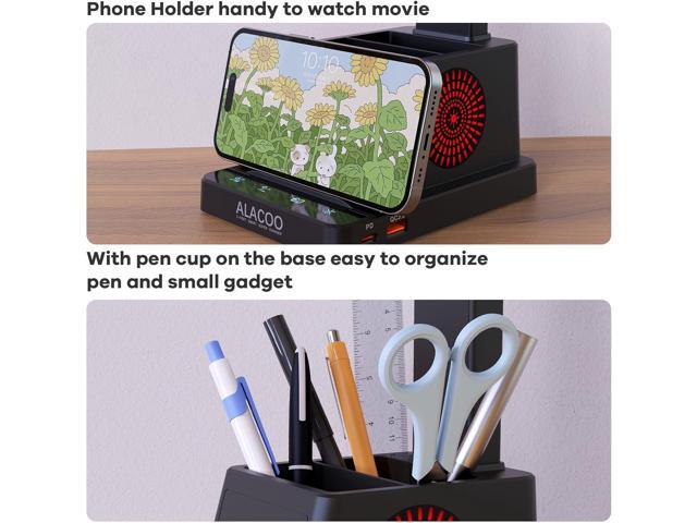 Small Desk Lamp for Home Office Bedroom, LED Desk Light with USB Charging Ports, Touch Table Lamps with Four Brightness Levels and 3-Way Dimmber...