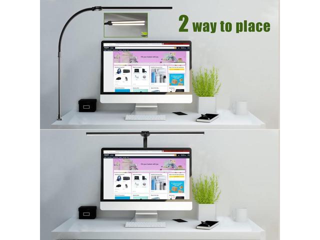 Double Head LED Desk Lamp, Architect Desk Lamps for Home Office, 24W Brightest Workbench Office Lighting-5 Color Modes and 5 Dimmable Eye...