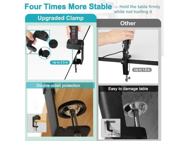 5X Magnifying Glass with Light and Clamp, 5 Color Modes Stepless Dimmable Lighted Magnifier with Stand, Flexible Gooseneck LED Desk Lamp hands Free...