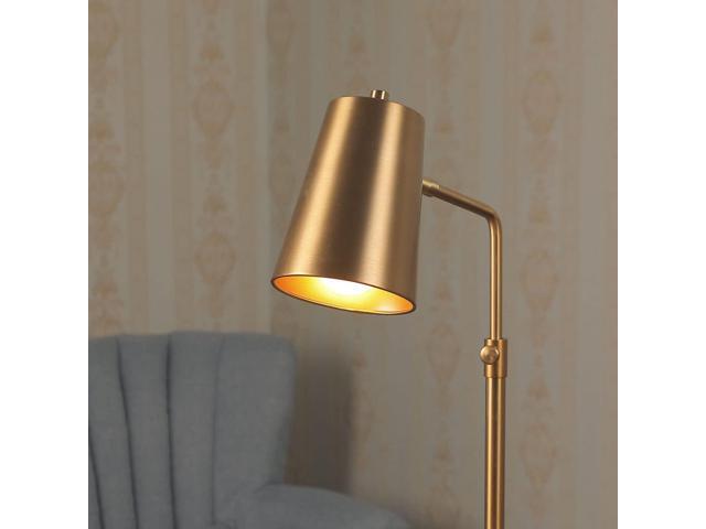 VONLUCE Gold Desk Lamp with LED Bulb Adjustable, Antique Brass Metal Table Lamp Marble Base, Mid Century Modern Reading Lamp Office, 20 Industrial...