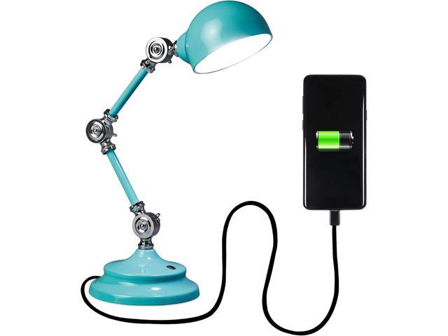 OttLite Revive LED Desk Lamp with ClearSun LED Technology, Turquoise 3 Brightness Settings, Touch Activated Controls, USB Charging Port & 3...