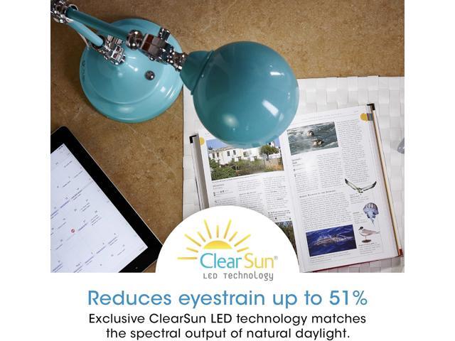 OttLite Revive LED Desk Lamp with ClearSun LED Technology, Turquoise 3 Brightness Settings, Touch Activated Controls, USB Charging Port & 3...