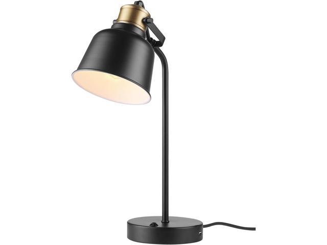 Photos - Chandelier / Lamp NOEL space Globe Electric 30297 18' Desk Lamp with 2.1 USB Port, Matte Black, Brass A 