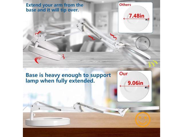 10X Magnifying Glass with Light, HITTI 1,800 Lumens Stepless Dimmable, 3 Color Modes, 4.2 Real Glass Lens LED Magnifying Desk Lamp & Clamp,...