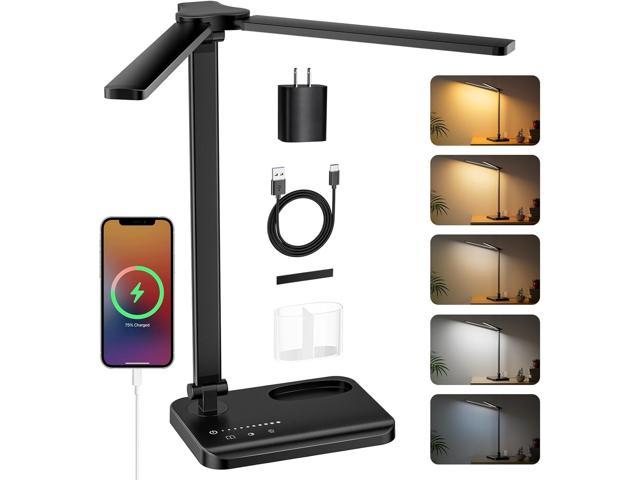 Photos - Chandelier / Lamp NOEL space RealPlus Desk Lamp with USB Charging Port & Adapter, 17IN Tall LED Desk La 