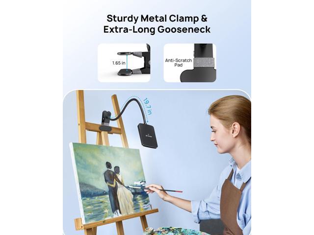 TROND LED Desk Lamp with Clamp, 1000LM Super Bright 3-Level Dimmable Desk Light 6000K Daylight, Extra-Long Flexible Gooseneck Clip on Light,...