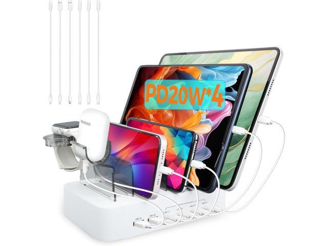 USB C Charging Station for Multiple Devices Apple,100W 4 PD and 2 USB Charger Stations Compatible with Apple iPhone iPad and Android Phone and...