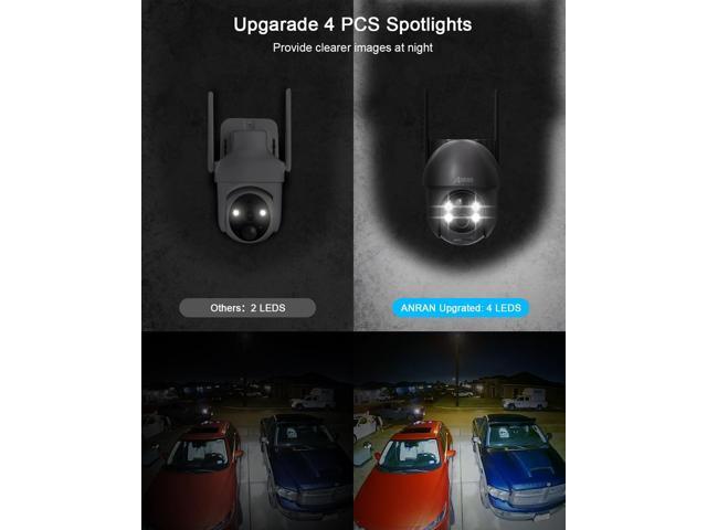 ANRAN Security Camera Wireless Outdoor with 360° View, 2K Solar Outdoor Camera with Smart Siren, Spotlights, Color Night Vision, PIR Human...
