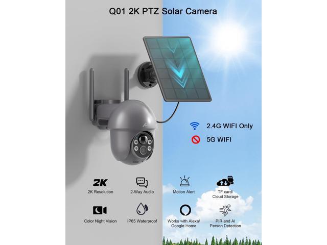 ANRAN Security Camera Wireless Outdoor with 360° View, 2K Solar Outdoor Camera with Smart Siren, Spotlights, Color Night Vision, PIR Human...