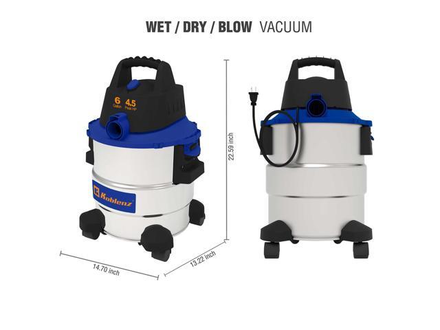 Koblenz WD 6 L212 SS Wet-Dry Vacuum, 6 Gallon 4.5 HP