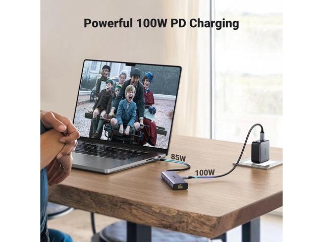 UGREEN Revodok 6 in 1 USB C Hub Gigabit Ethernet Adapter with 4K HDMI, 100W PD Charging, USB A Data Ports Compatible with Mac M1, M2, M3, iPad,...