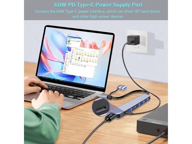 USB C Hub USB Hub 3.0, VIENON Aluminum 7 in 1 USB Extender, USB Splitter with 1 x USB 3.0, 4 x USB 2.0 and 2 x USB C Ports for MacBook Pro Air and...