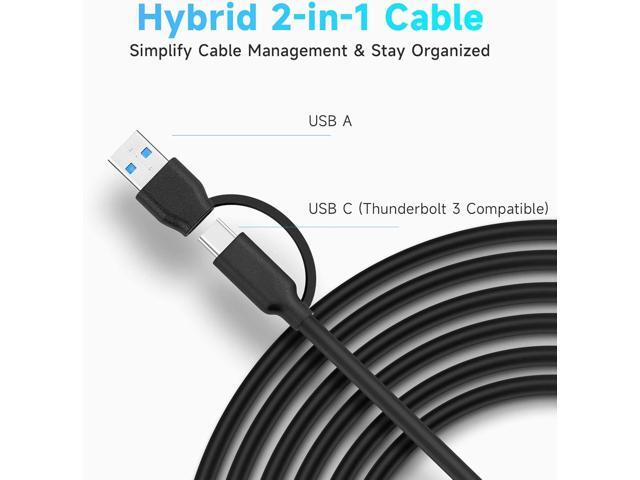 Powered USB Hub, Rosonway 7 Ports USB 3.1/3.2 Gen 2 Hub 10Gbps with 3.3ft USB-A/USB-C Data Cable, Individual Switches and 24W Power Adapter,...