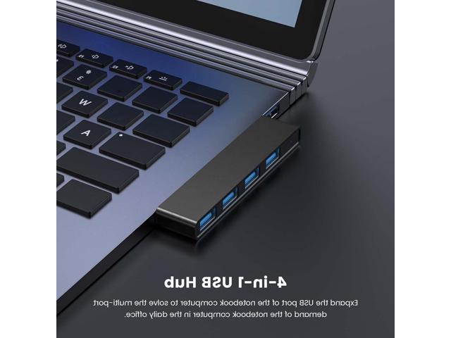 USB Hub, Fidioto 4 Port USB Adapter(1 * 3.0 Hub, 3 * 2.0 Hub), USB Expander Hub for Laptop, iMac Pro, MacBook Air, Mac Mini/Pro, Surface Pro,...
