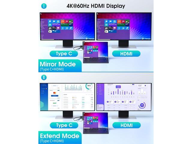 BYEASY Surface Pro 9 Docking Station, 6-in-2 Microsoft Surface Pro 9 USB-C Hub with 100W PD Charge, 2*USB 3.1, 4K@60Hz HDMI, 1000M Ethernet LAN, TF...