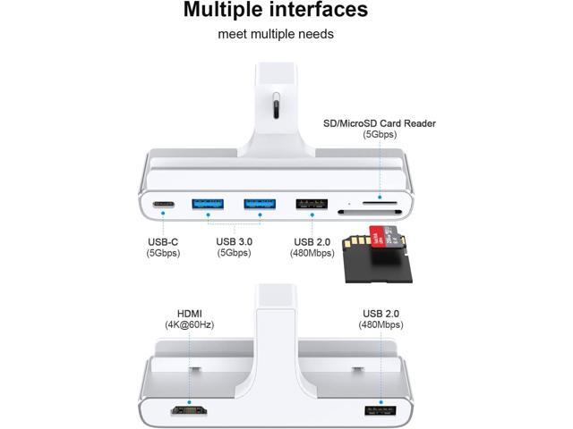 8-in-1 iMac USB Adapter with HDMI 4K@60hz, USB 3.0 5Gbps, SD/TF Card Reader,USB C Dock for iMac 24 inch, iMac Hub for 2021 iMac 24 inch (M1)/2023...