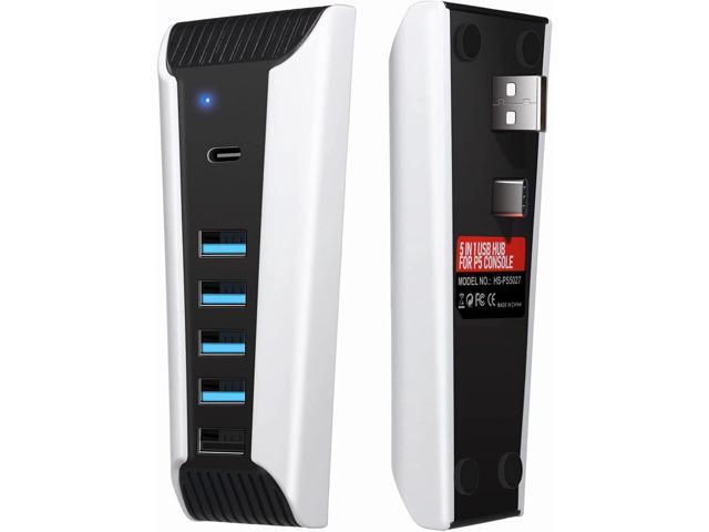 AQIDAP Hub for PS5,USB High-Speed Expansion Hub Charger Extender Compatible with Playstation 5 Game Consolewith 4 USB + 1 USB Charging Port + 1...