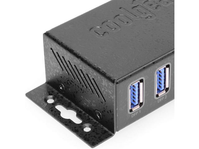 Coolgear USB 3.2 Powered 4 Port Mini Hub with ESD & Surge Protection