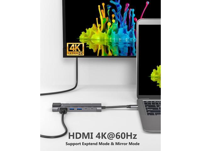 USB C Hub 9 in 1 Multiport Adapter w/Gigabit Ethernet, 100W PD, 4K@60Hz, 2 USB 3.0, USB C 3.0 Data, SD/TF Card Reader, 3.5mm Jack, Dongle Docking...