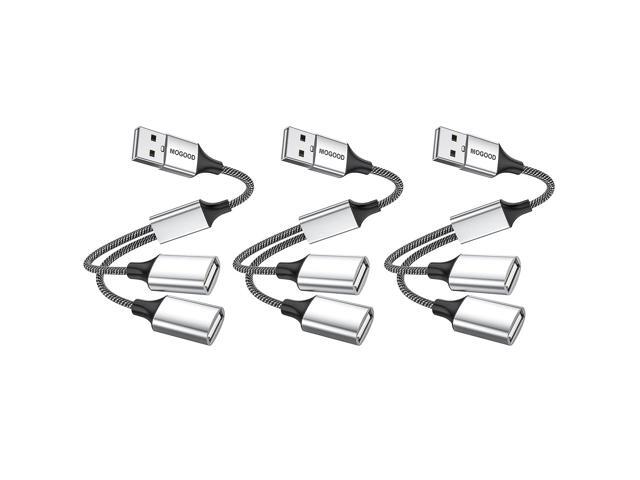 MOGOOD USB Splitter Cable USB y Splitter Adapter Dual USB 2.0 Power Cord Extension for Charging/Data Transfer Dual Double USB Port Extender Hub...