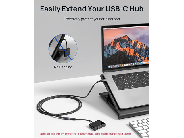 USB C Extension Cable 1M/3.3FT, JSAUX USB C 3.2 Extender Cord Male to Female Support PD /5A Fast Charging, 10Gbps Sync Transfer Compatible with...