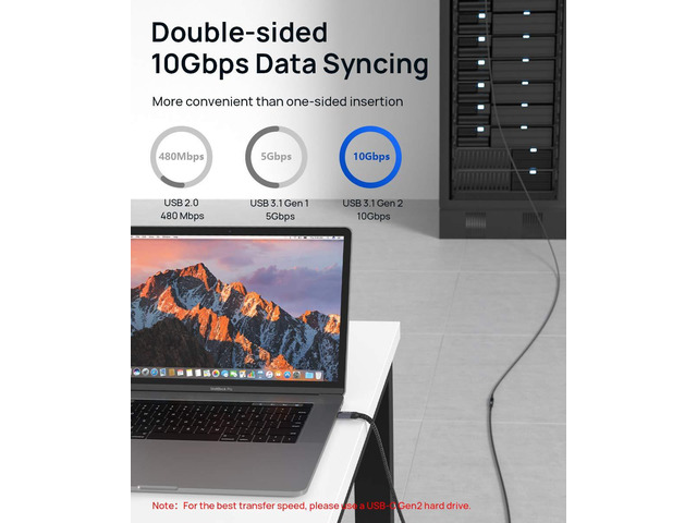 USB C Extension Cable 1M/3.3FT, JSAUX USB C 3.2 Extender Cord Male to Female Support PD /5A Fast Charging, 10Gbps Sync Transfer Compatible with...