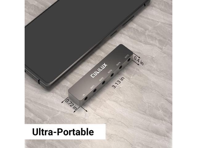 Cubilux Professional 5-Way 3.5mm AUX Splitter, Aluminum Case 5-Channel 1/8 Stereo Headphone Splitter, Multi-Port TRS Audio Share/Split Box/HUB for...