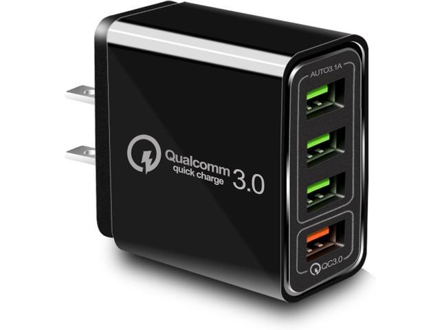 USB Charger 40W QC3.0 USB Wall Charger, CARZONJX 5V/3.1A 4 Port USB Fast Charger [with LED Light] Fast Charging Block for iPhone 15 14 13 12 11 X...