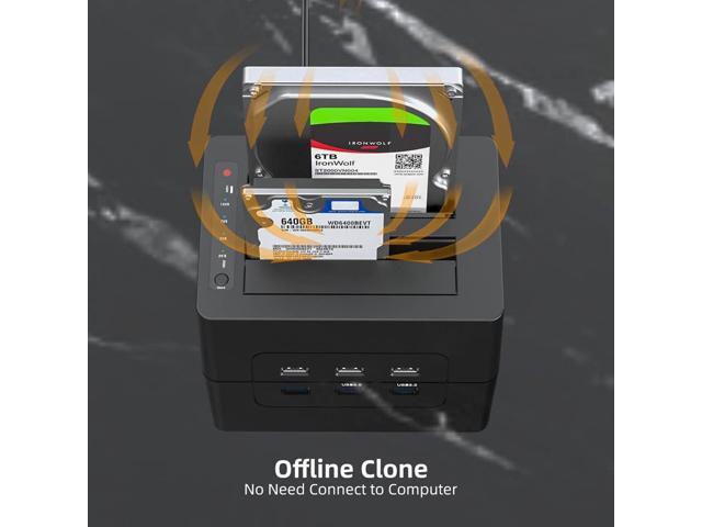 MAIWO USB 3.0 to SATA External Hard Drive Docking Station Dual Bay for 2.5/3.5' SATA HDD/SSD with UASP, Support Offline Clone Duplicator, HUB...