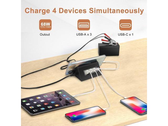 DC 12V 24V to 5V USB Step Down Converter 68W 12v to USB Multi Port Power Adapter Charger for iPhone Android Samsung and Tablet Chargers