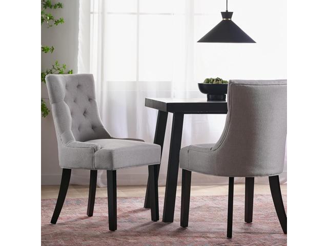 Christopher Knight Home Hayden Fabric Dining Chairs, 2-Pcs Set,Polyester, Light Grey